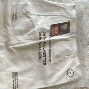 Wilson pleated white tennis shorts, size 36 NWT